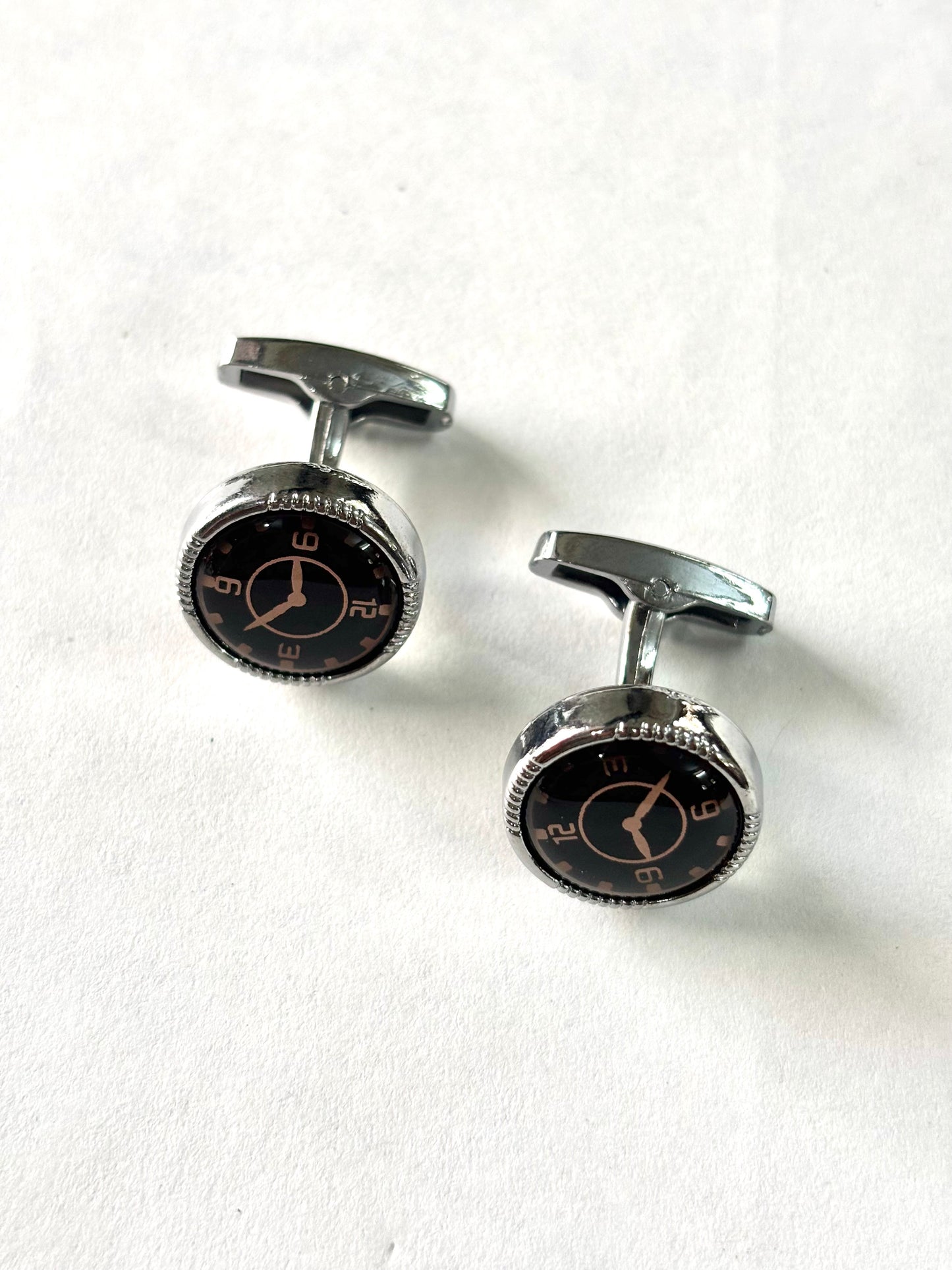 Black time zone cufflinks