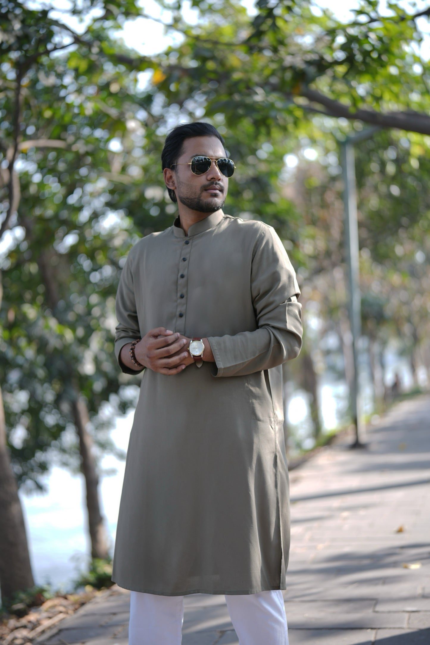 Burnt olive basic kurta