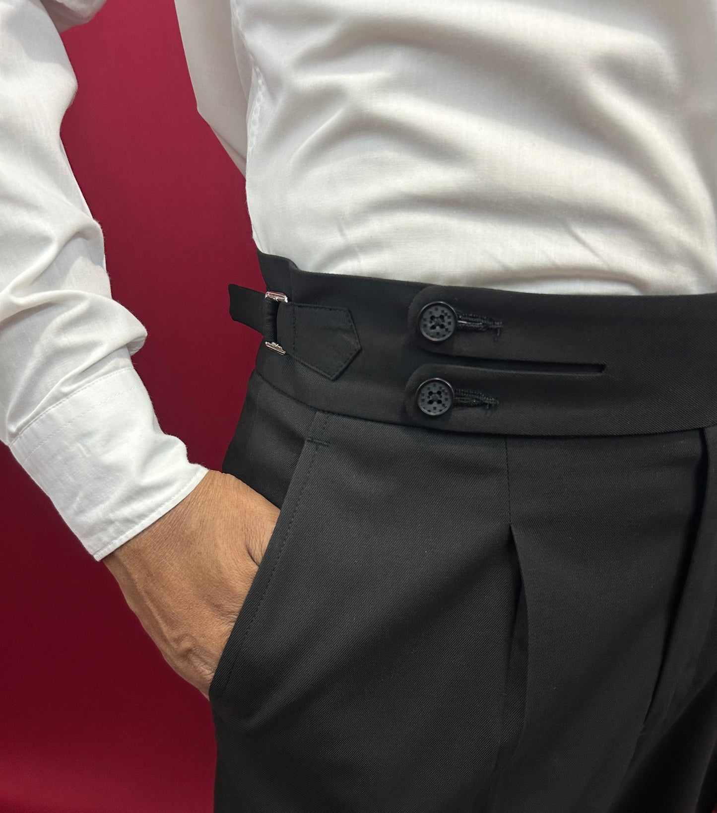 Black double button formal trouser