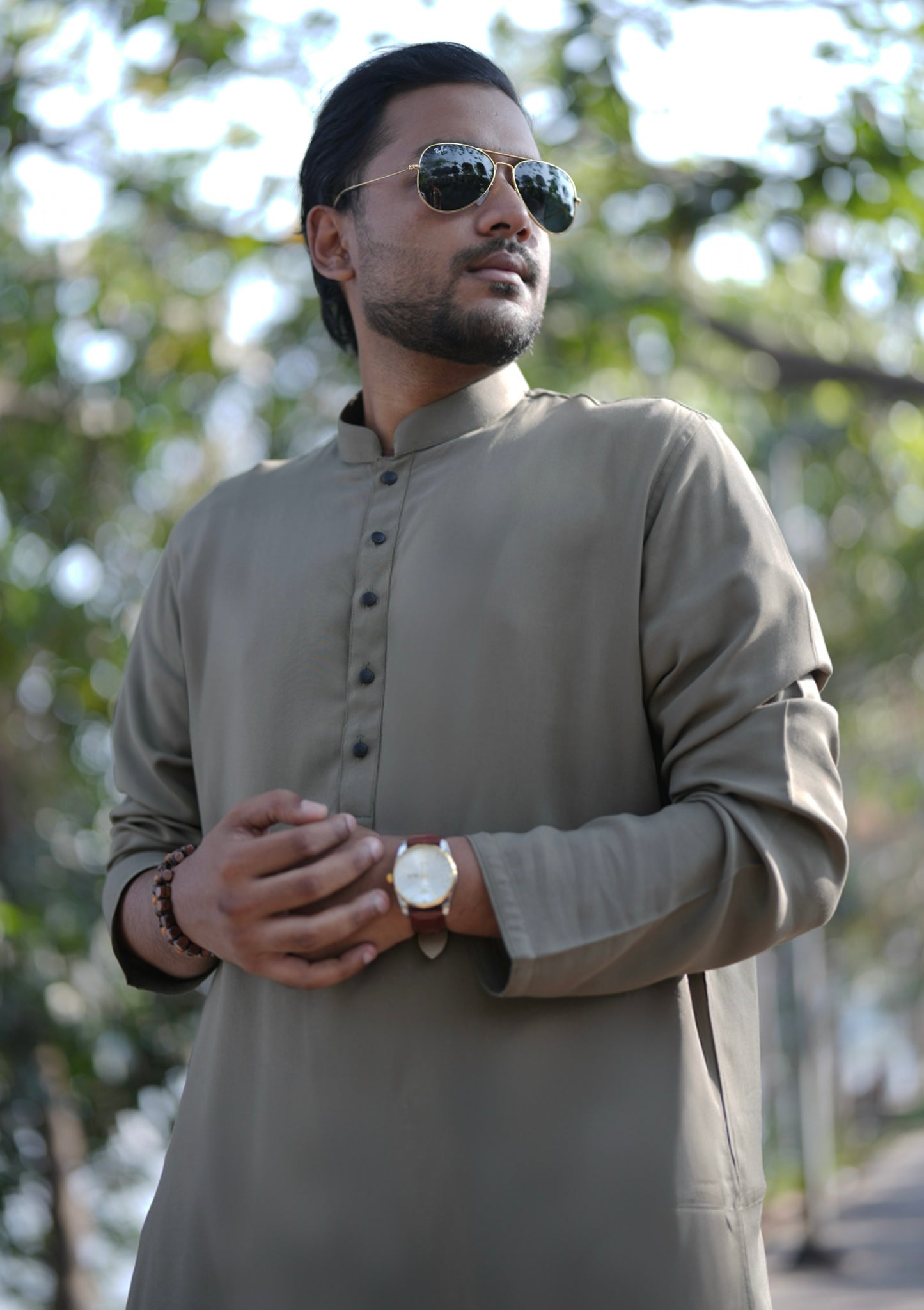 Burnt olive basic kurta