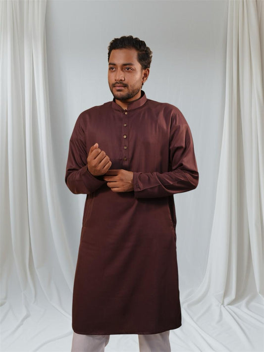 Chocolate brown basic kurta