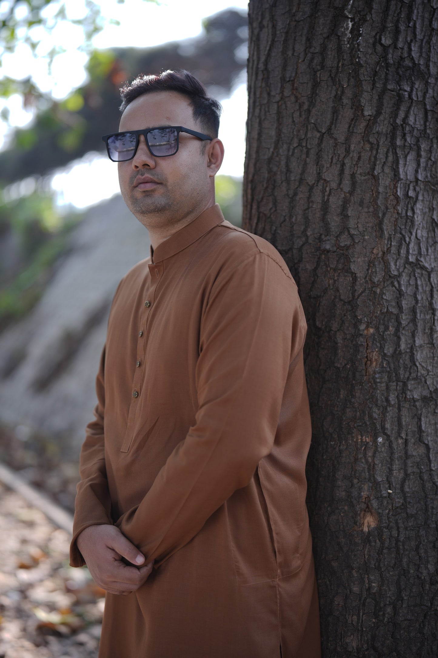 Rust brown basic kurta