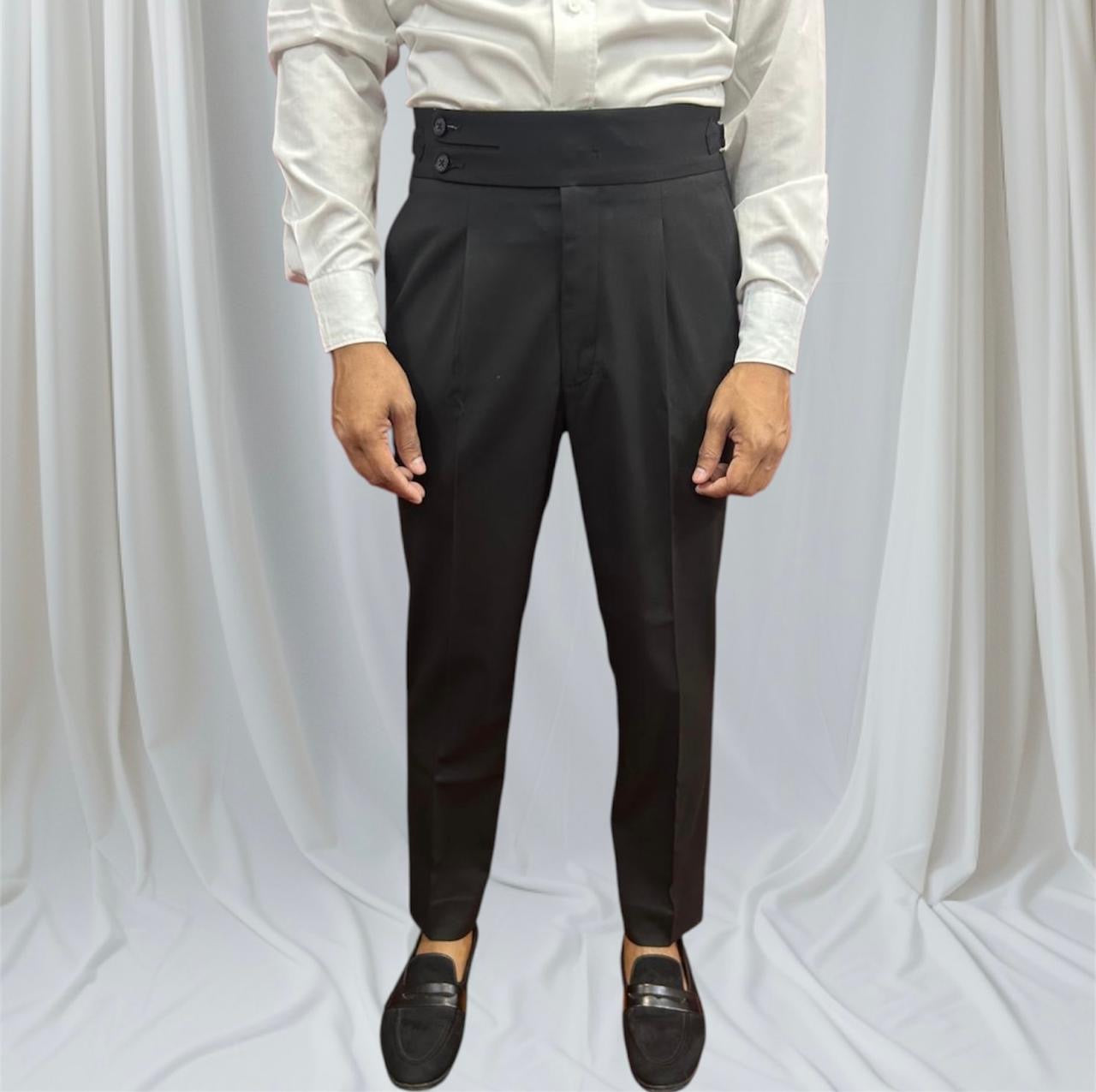 Black double button formal trouser