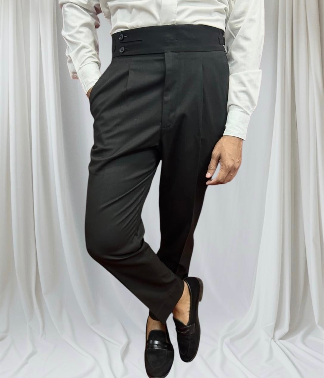 Black double button formal trouser